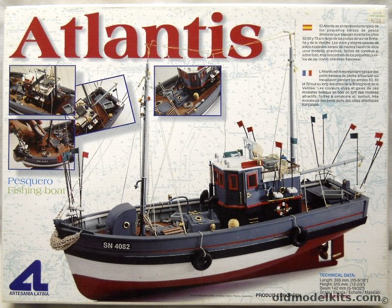 Artesania Latina 1/38 Atlantis Fishing Boat - From The French Atlantic Coast Circa 1950s/60s/70s, 20115 plastic model kit